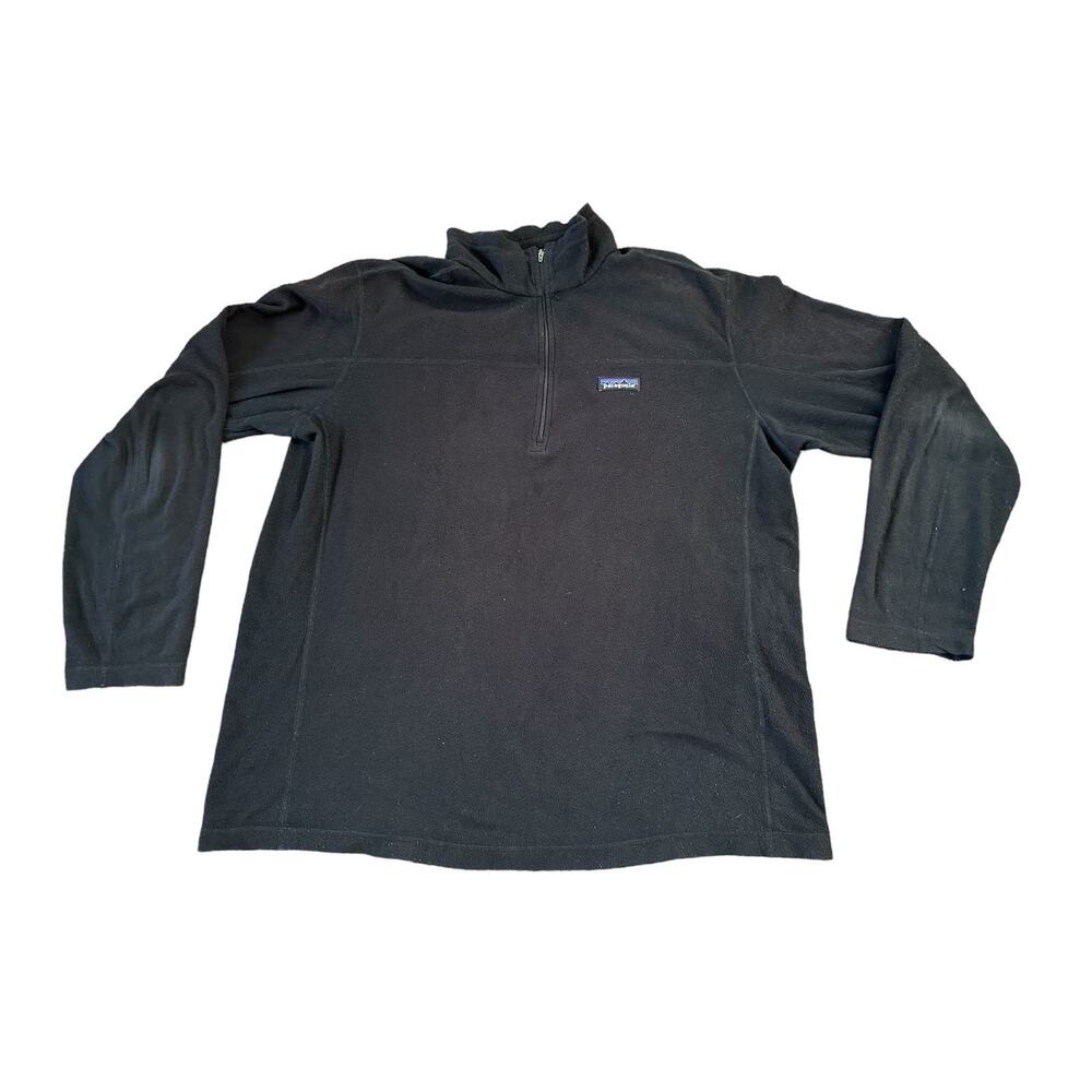 Patagonia Mens Large Black 14/ Zip Micro D Fleece Pullover